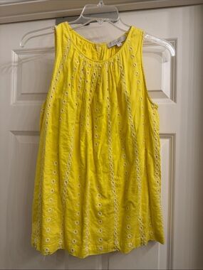 LOFT Eyelet Swing Sleeveless Tank Top Blouse size Medium